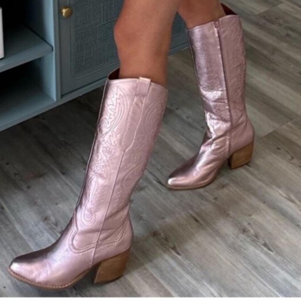 Gianni Bini Metallic Cowboy Boots
